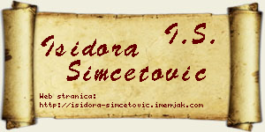 Isidora Simčetović vizit kartica